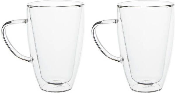 Bredemeijer Dubbelwandig Glas Cappuccino/latte M. 400ml Set Van Twee
