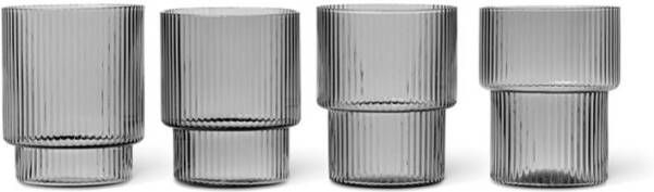 Ferm Living Ripple Glas Transparant & Grijs Gerookt