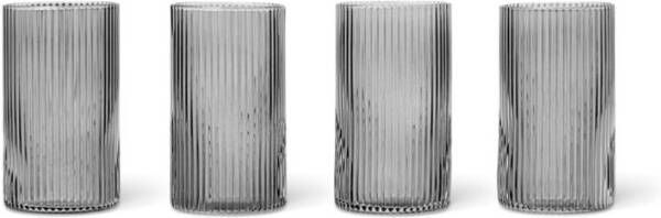 Ferm Living Ripple Verrines, set van 4 Grijs Gerookt