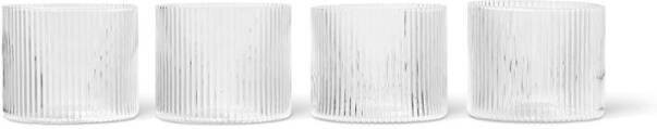 Ferm Living Ripple Low Glas Set van 4 Transparant