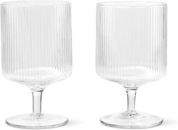 Ferm Living Ripple Wijnglas set van 2 Transparant