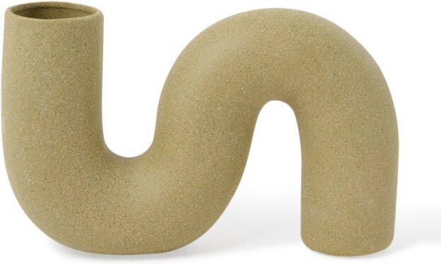 HKliving Vaas Twisted matt olive keramiek