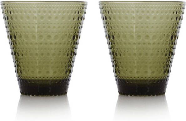 Iittala Kastehelmi Waterglas 0, 30 l mosgroen, per 2