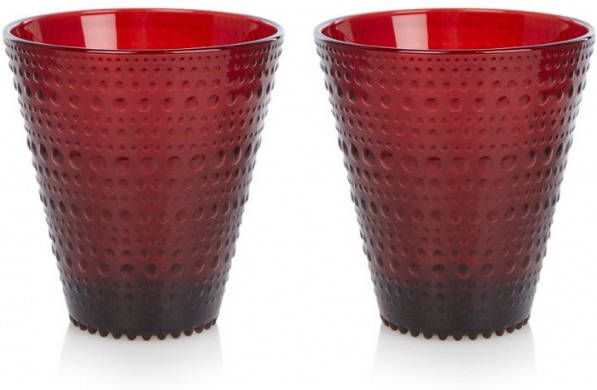 Iittala Kastehelmi glas 300 ml Set van 2 Rood
