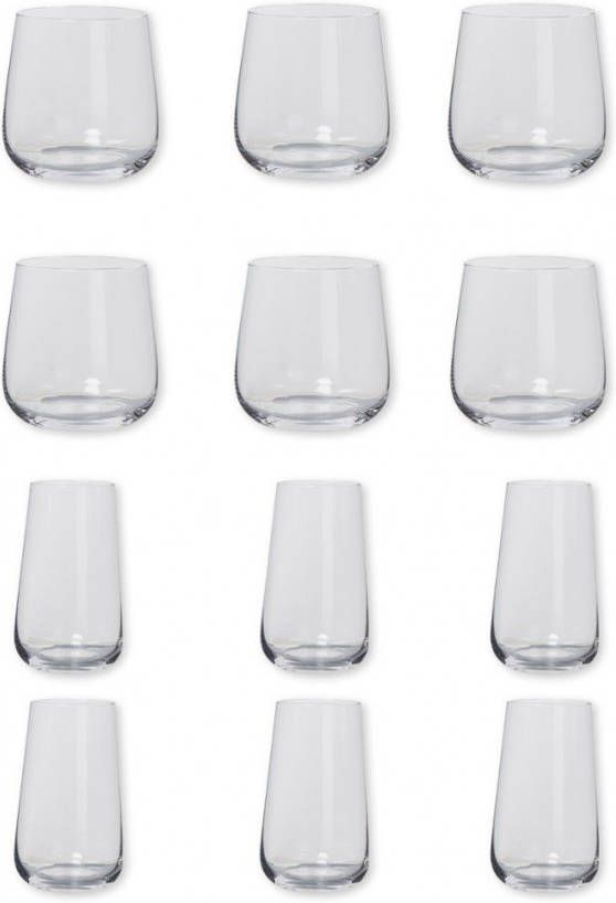 Leonardo Brunelli Tumbler drinkglas en longdrink 40 cl + 53 cl in set 12 delig