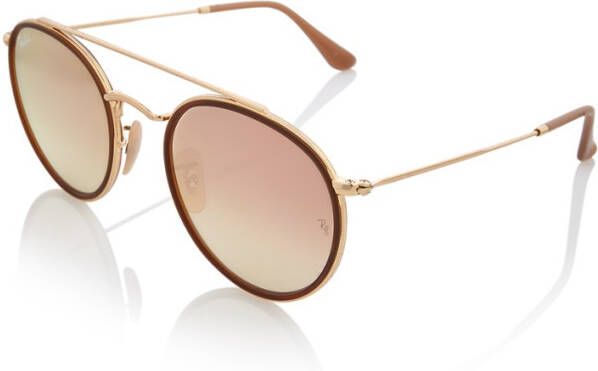 Ray-Ban Ronde dubbele brug gepolariseerd Ray Ban, Geel, Dames