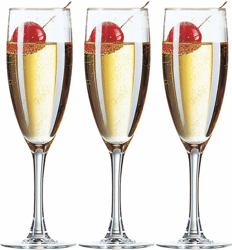Arcoroc 6x Stuks Champagneglazen Van Glas 150 Ml Champagneglazen