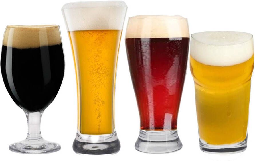 Atmosphera Speciaal Bierglazen Set 8x Stuks 4 Verschillende Soorten Bierglazen