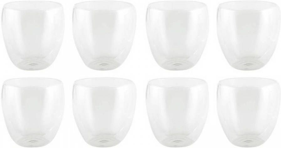 Merkloos 8x Luxe Dubbelwandige Theeglazen 200ml Koffie En Theeglazen