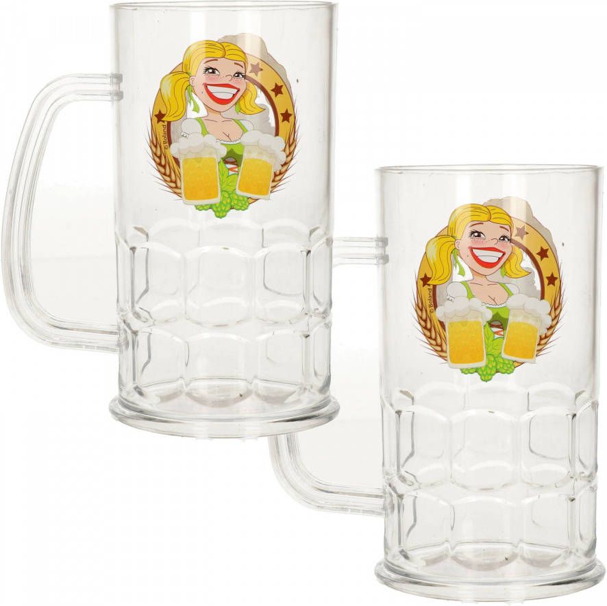 Boland Oktoberfest 12x Bierfeest Bierpullen Kunststof Van 400 Ml Bierglazen