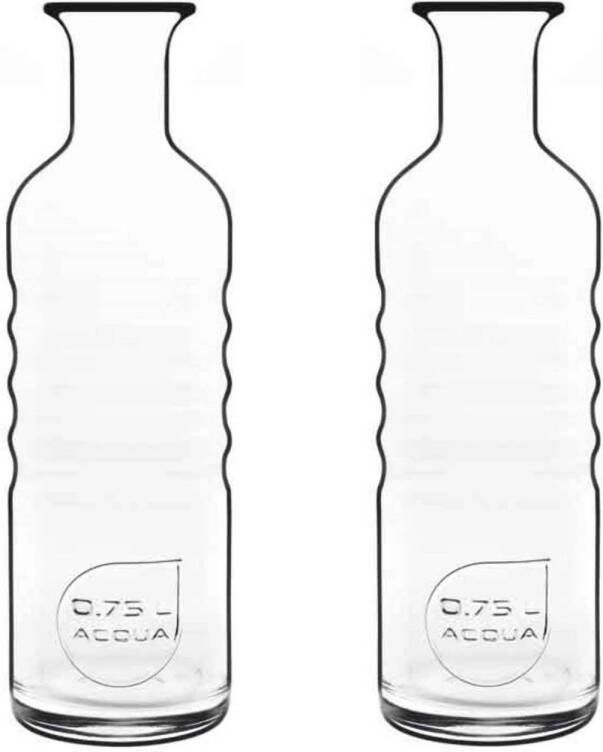 Bormioli Rocco 2x Glazen Water Karaffen Van 750 Ml Optima Sapkannen/waterkannen/schenkkannen