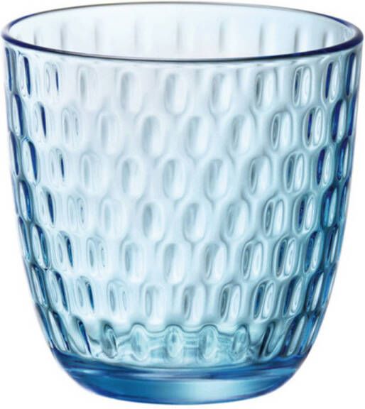 Bormioli Rocco Bormioli Waterglas/drinkglas Blauw Transparant Met Relief 290 Ml Drinkglazen