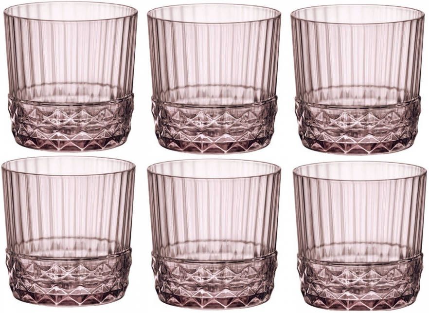 Bormioli Rocco Whiskey Glazen America&apos, s 20 Lilac Rose 300 Ml 6 Stuks