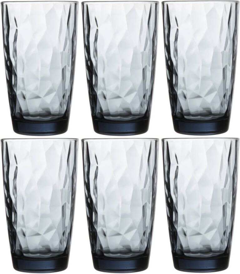 Bormioli Rocco Set Van 12x Stuks Waterglazen/longdrinkglazen Blauw 470 Ml Longdrinkglazen