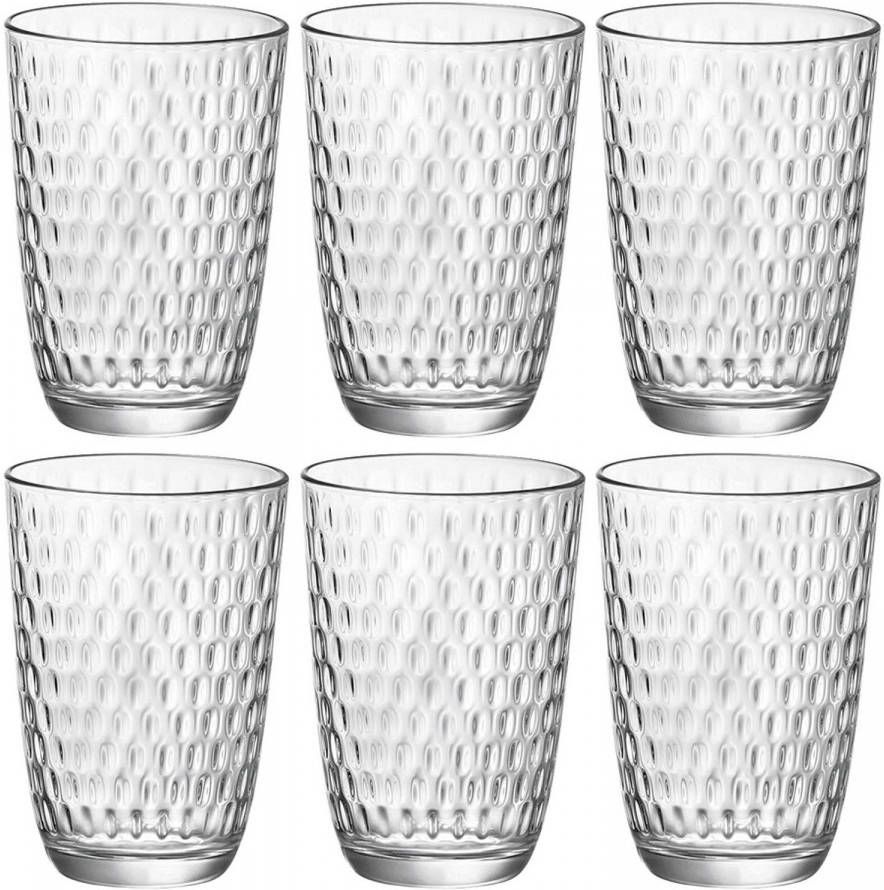 Bormioli Rocco Set Van 6x Stuks Waterglazen/longdrinkglazen Transparant 390 Ml Longdrinkglazen
