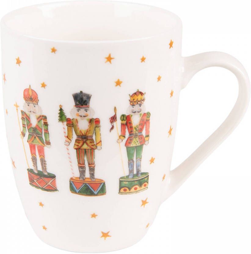 Clayre & Eef Mok 300 Ml Beige Porselein Notenkrakers Theemok Cadeau Voor Haar Beige Theemok Cadeau Voor Haar