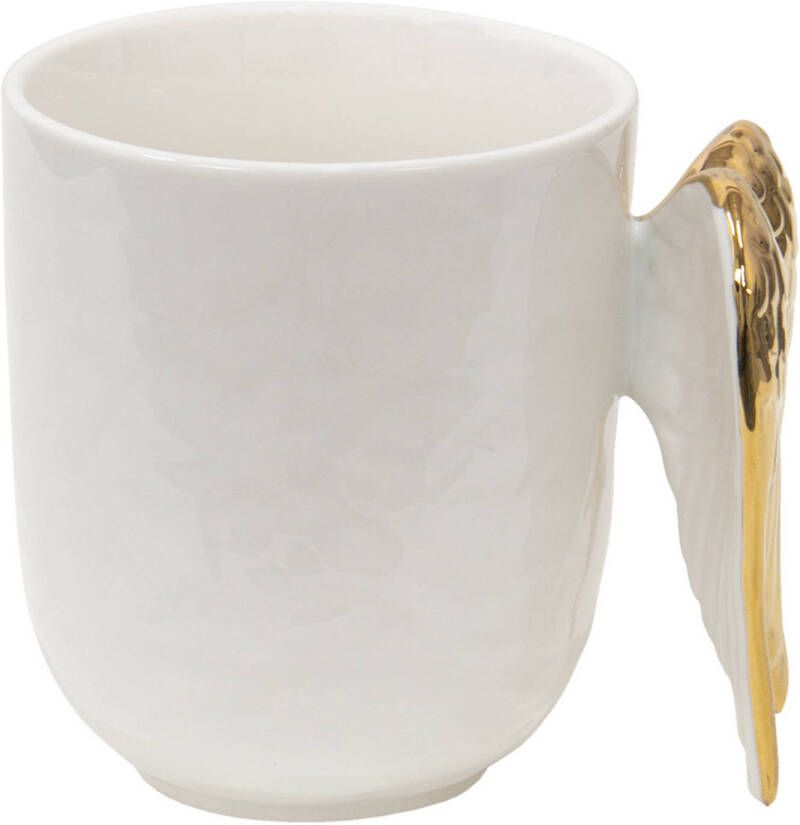 Clayre & Eef Mok 350 Ml Wit Keramiek Vleugels Theemok Cadeau Voor Haar Wit Theemok Cadeau Voor Haar