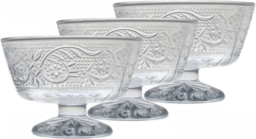 Shoppartners Set Van 6x Stuks Ijs/sorbet Coupes Op Voet Van Glas 10 X 7 Cm Ijscoupes