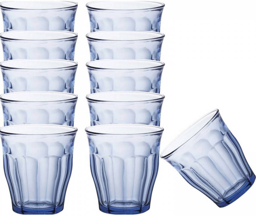 Duralex 12x Drinkglazen/waterglazen Blauw 250 Ml Picardie Drinkglazen