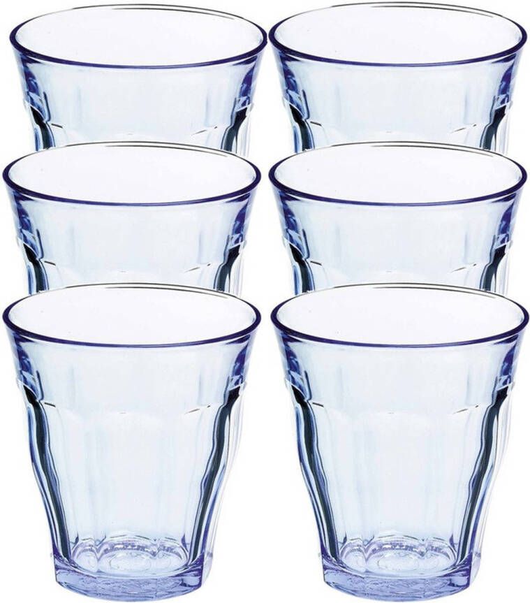Duralex 12x Drinkglazen/waterglazen Blauw 275 Ml Prisme Drinkglazen