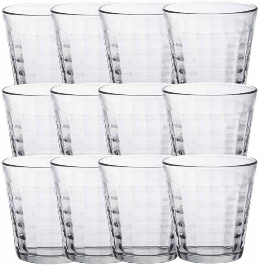 Duralex 12x Drinkglazen/waterglazen Transparant 275 Ml Prisme Drinkglazen