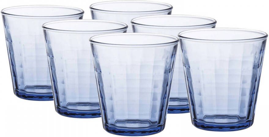 Duralex 12x Koffie/espresso Glazen Blauw 170 Ml Prisme Koffie En Theeglazen