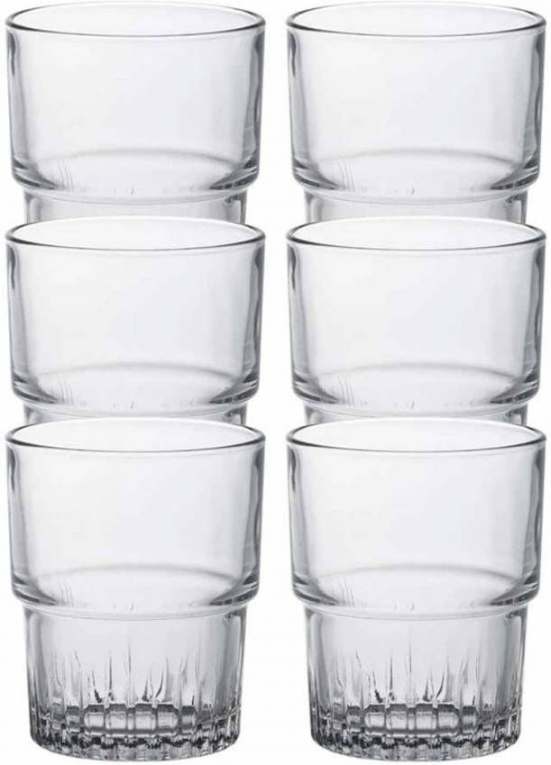 Duralex 12x Koffie/espresso/whiskey Glazen Transparant 160 Ml Empilable Koffie En Theeglazen