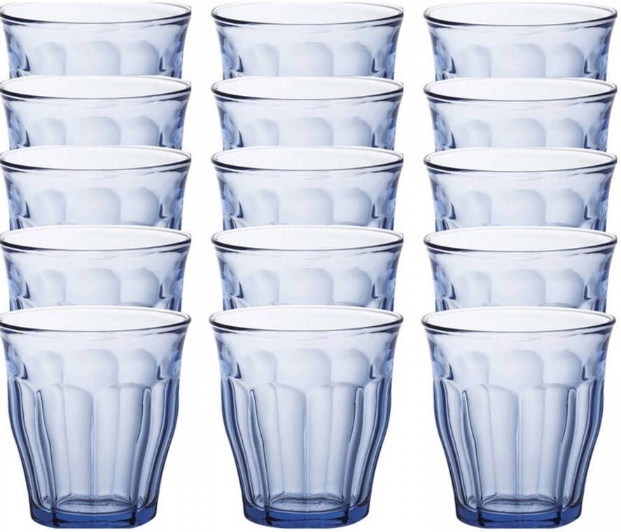 Duralex 18x Drinkglazen/waterglazen Blauw 250 Ml Picardie Drinkglazen