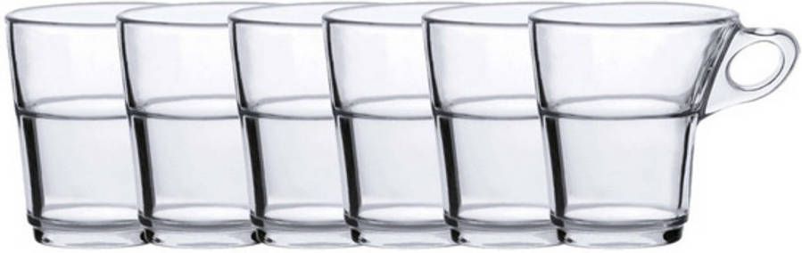Duralex 6x Koffie/espresso Glazen Transparant 90 Ml Caprice Koffie En Theeglazen