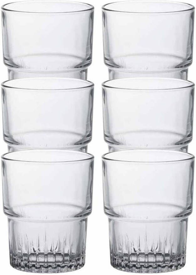 Duralex 6x Koffie/espresso/whiskey Glazen Transparant 160 Ml Empilable Koffie En Theeglazen