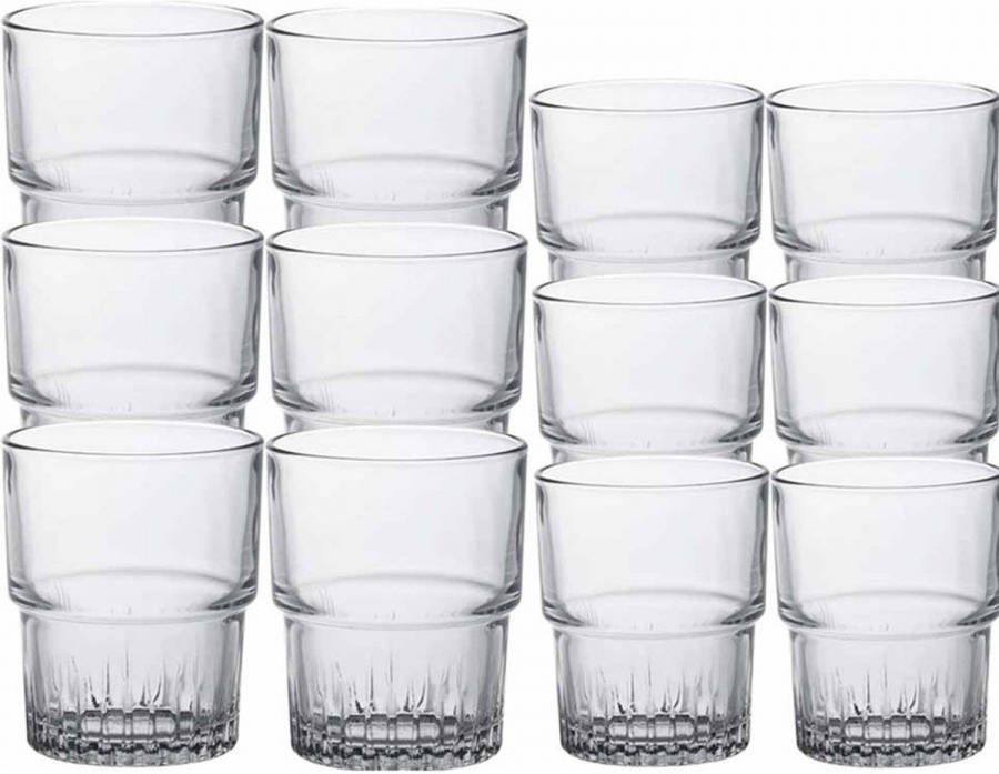 Duralex Set Van 24 Koffie/espresso/whiskey Glazen Transparant 160/200 Ml Koffie En Theeglazen