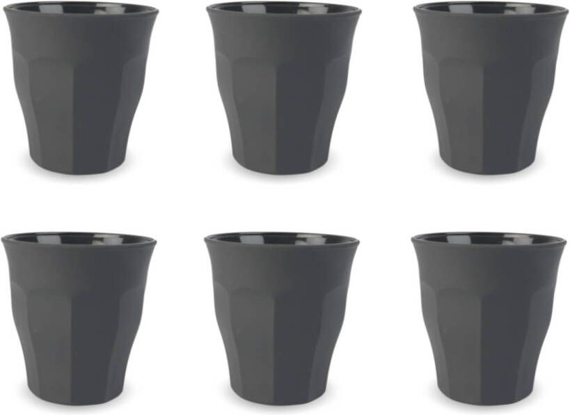 Duralex Picardie Espresso Kopjes Mat Zwart 90 Ml 6 Stuks