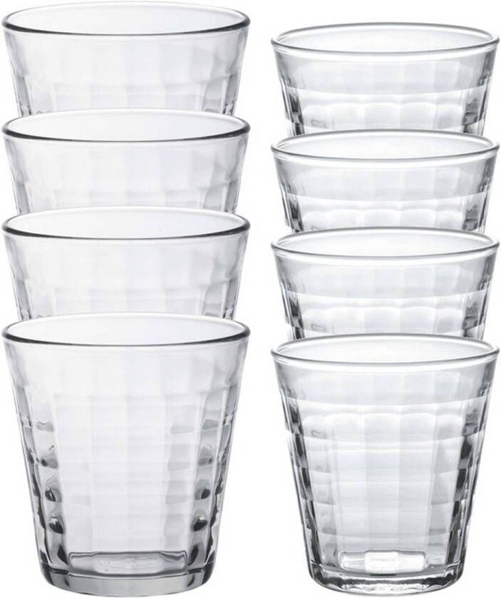 Duralex Set Van 12 Drinkglazen/waterglazen Transparant 170/275 Ml Prisme Drinkglazen