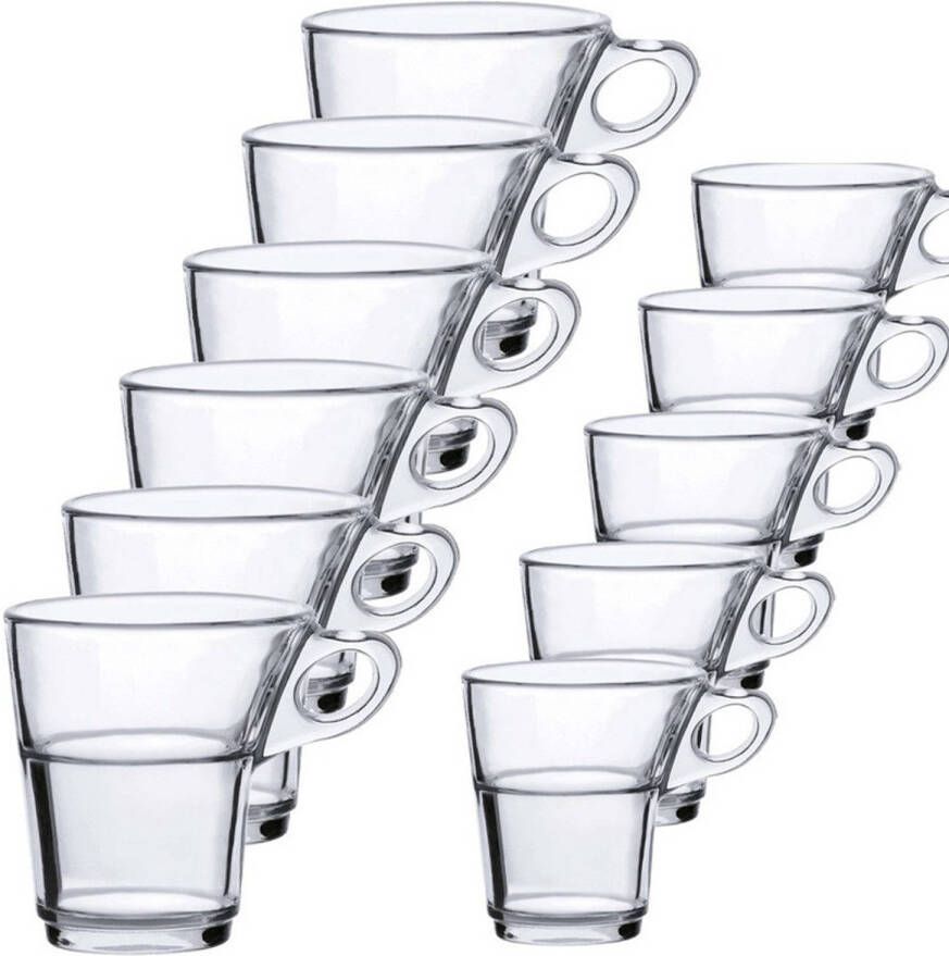 Duralex Set Van 12 Theeglazen/koffieglazen Transparant 90/120 Ml Koffie En Theeglazen