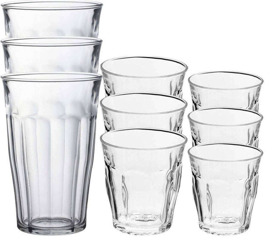 Duralex Set Van 18 Drinkglazen/waterglazen Transparant 220/310/500 Ml Drinkglazen