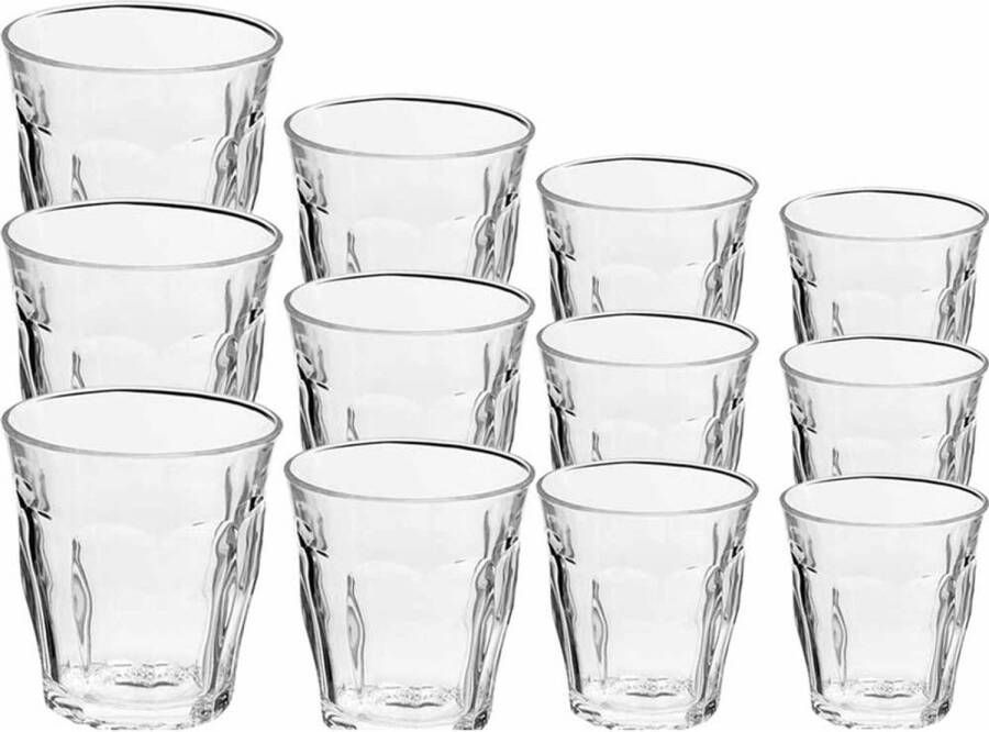 Duralex Set Van 24 Drinkglazen/waterglazen Transparant 220/310 Ml Drinkglazen