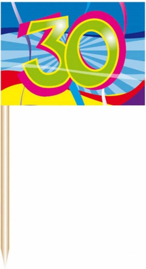 Folat 200x Stuks Cocktail Prikkers 30 Jaar Thema Feestartikelen Cocktailprikkers