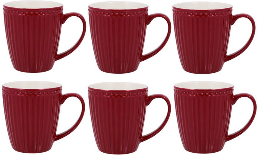 GreenGate Koffiemok Alice Claret Red 300 Ml 6 Stuks