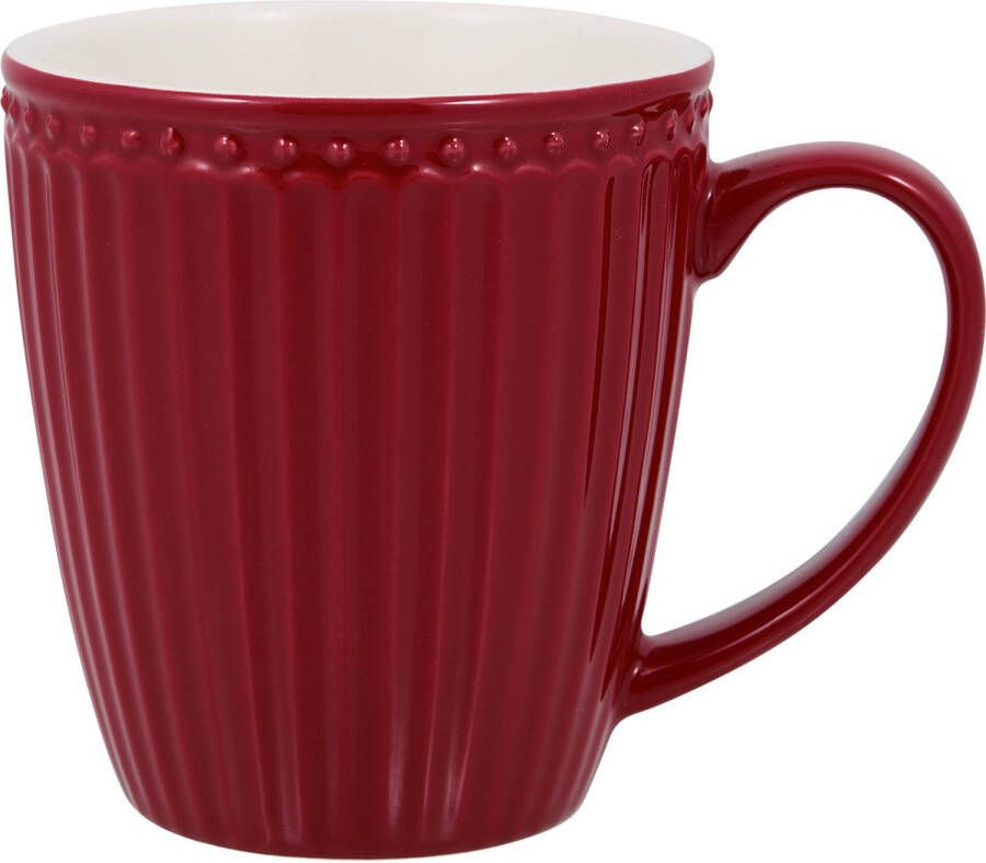 GreenGate Koffiemok Alice Claret Red 300 Ml H 10 Cm Ø 9.5 Cm
