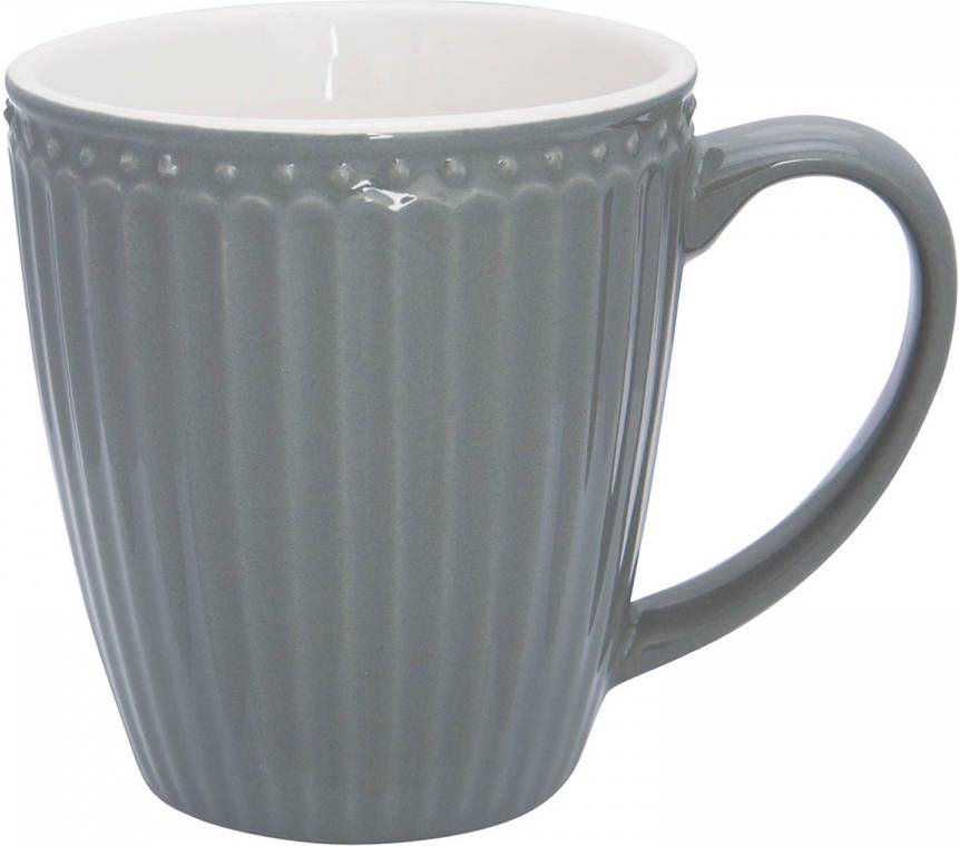 GreenGate Koffiemok Alice Nordic Stone Grijs 300 Ml H 10 Cm Ø 9.5 Cm