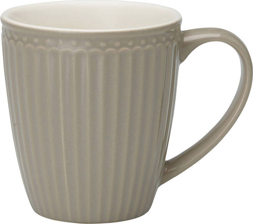 GreenGate Koffiemok Alice Warm Grijs 300 Ml H 10 Cm Ø 9.5 Cm