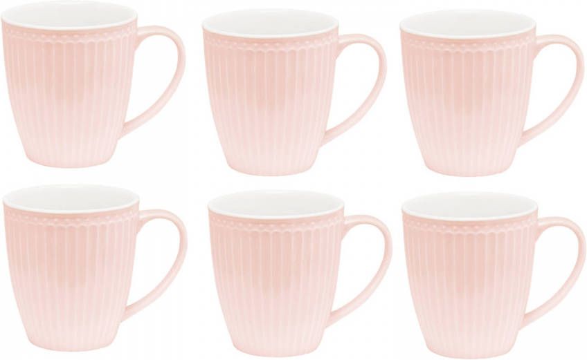 GreenGate Servies Set Koffiemokken Alice Lichtroze 300ml 6 Stuks