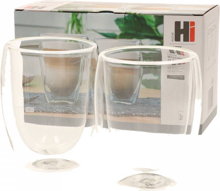 Hi Set Van 2x Stuks Dubbelwandige Koffieglazen/theeglazen 350 Ml Koffie En Theeglazen online kopen