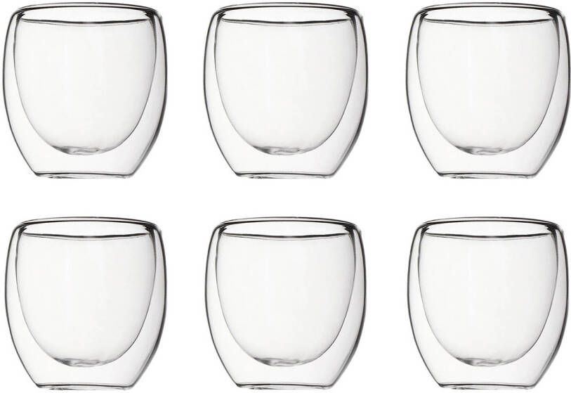 Krumble Espresso glas dubbelwandig set van 6