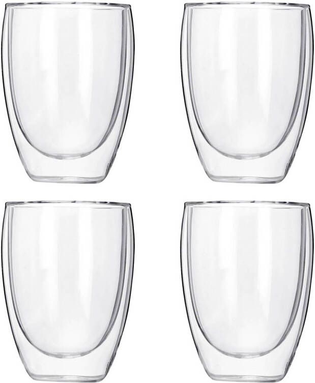 Krumble Koffie glas dubbelwandig 300ml set van 4