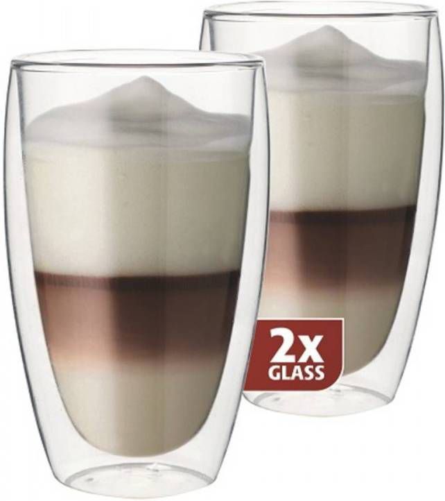 Maxxo Latteglazen Dubbelwandig, Set Van 2