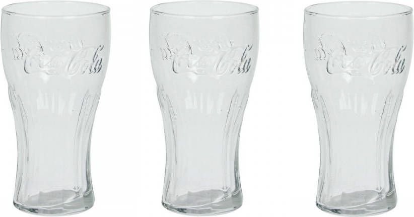 Luminarc 3x Stuks Coca Cola Drinkglazen Transparant 370 Ml Drinkglazen