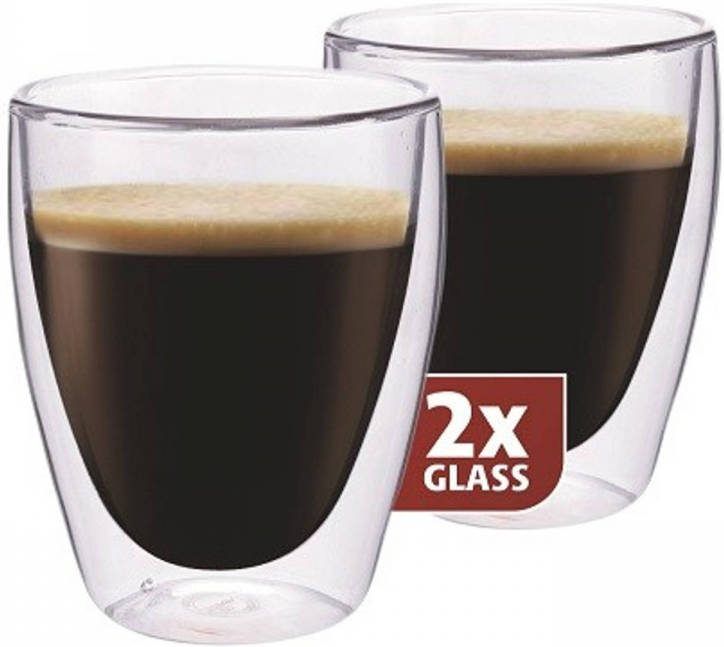 Koffieglazen Dubbelwandig, set van 2 Maxxo