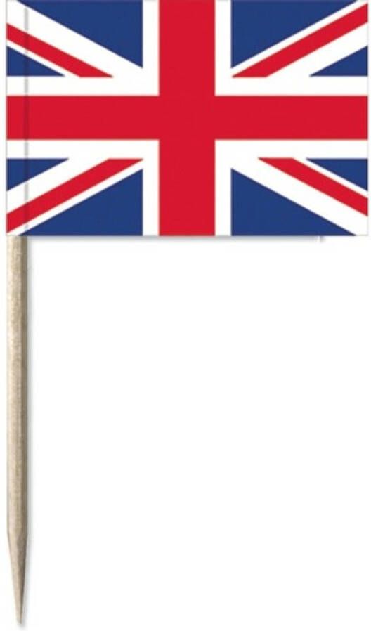 Merkloos 100x Cocktailprikkers Engeland/vk 8 Cm Vlaggetje Landen Decoratie Cocktailprikkers