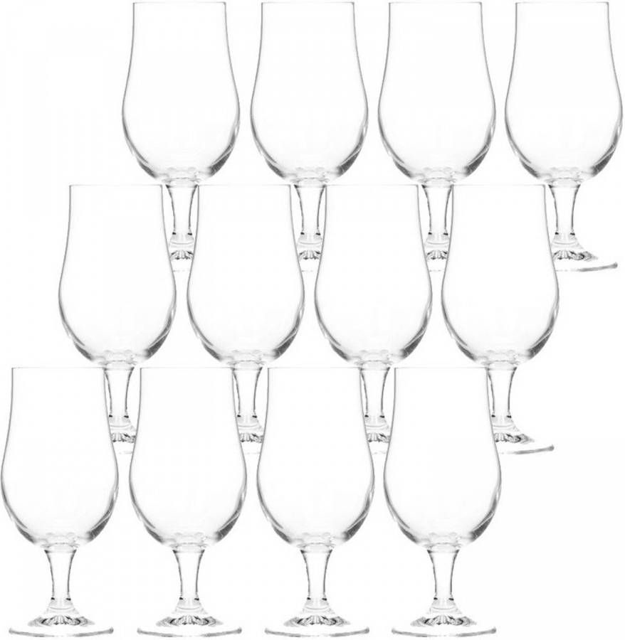 Merkloos 12x Bierglazen Op Voet 370 Ml Bierglazen